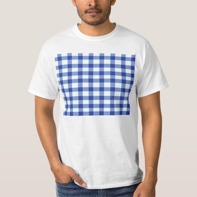 Blauer Gingham T-Shirt (Vorderseite)