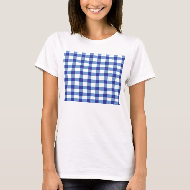 Blauer Gingham T-Shirt (Vorderseite)