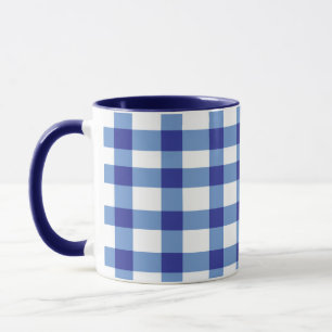 Blauer Gingham Tasse