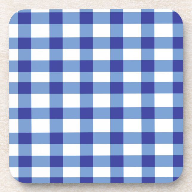 Blauer Gingham Untersetzer (Vorderseite)