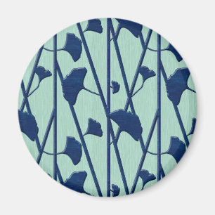 Blauer Ginkgo Magnet