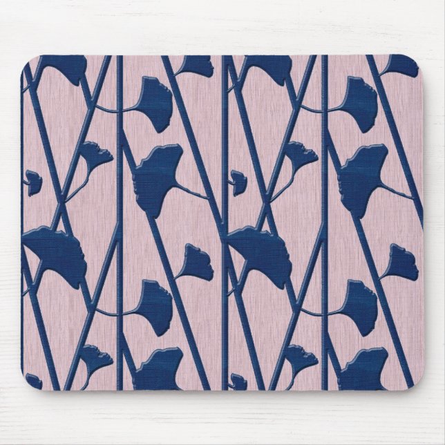 Blauer Ginkgo Mousepad (Vorne)
