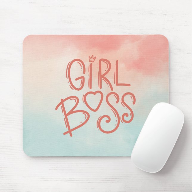 Blauer Girl Boss Mousepad (Mit Mouse)
