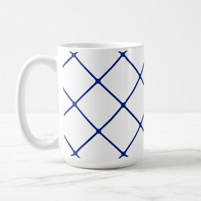 Blauer Gitter (geknackt) Kaffeetasse (Links)