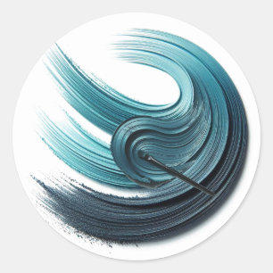 Blauer Glam Oceanic Lidschatten Runder Aufkleber
