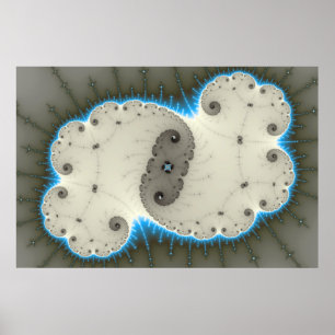 Blauer Glanz - Fraktal Poster