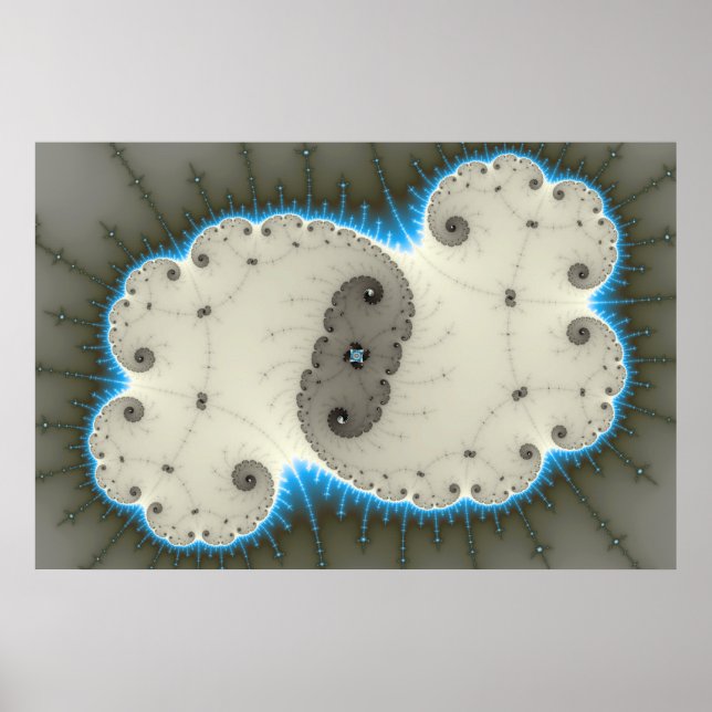 Blauer Glanz - Fraktal Poster (Vorne)