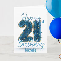 Blauer Glanz mit Gold Akzenten 21. Geburtstag