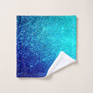 Blauer Glanz Ombre Aquamarin farbig Cool Waschlappen