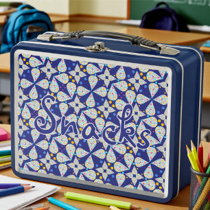 Blauer glänzender Tränentropfen mit Text Metall Brotdose