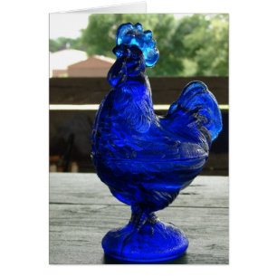 Blauer Glas Hahn für alle Anlässe