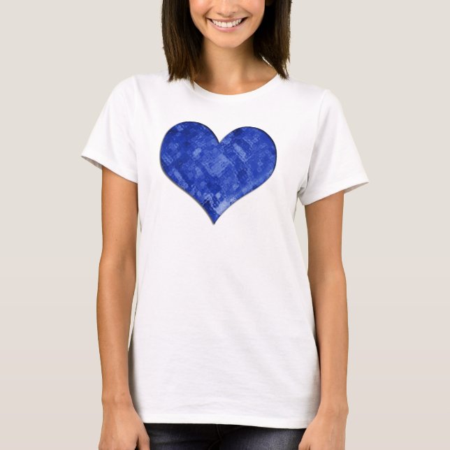 Blauer GlasherzBabydoll T-Shirt (Vorderseite)