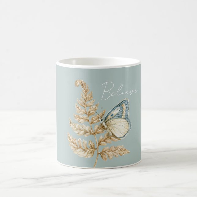 Blauer Glaubensschmetterling Kaffeetasse (Mittel)