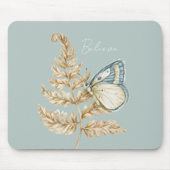 Blauer Glaubensschmetterling Mousepad (Vorne)