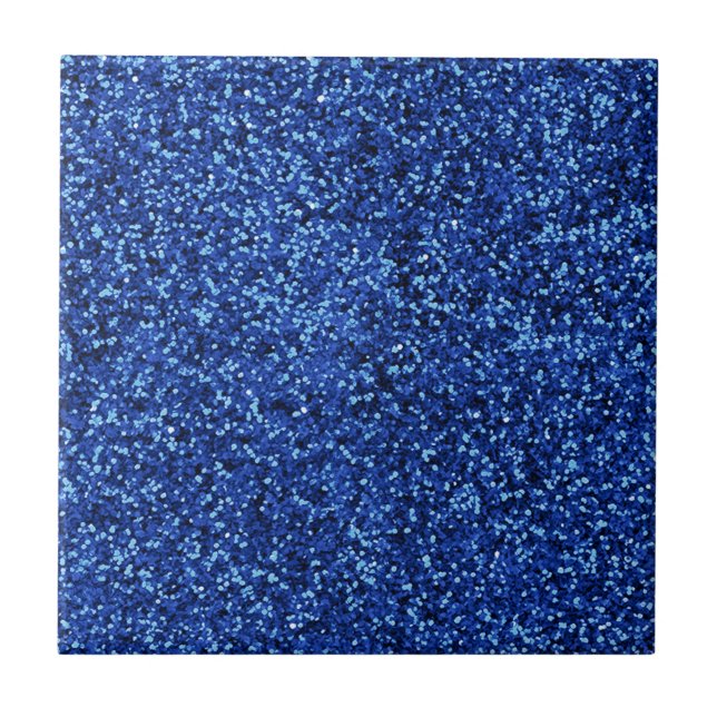 Blauer Glitter Fliese (Vorderseite)