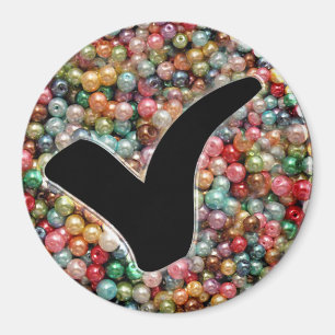Blauer Glitter-Häkchen-Schreibsymbol Magnet