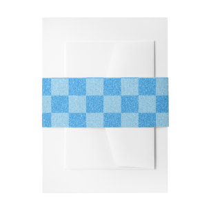 Blauer Glitter mit Schachbrettmuster Einladungsbanderole