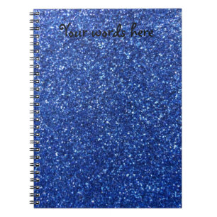 Blauer Glitter Notizblock