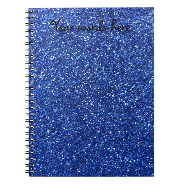Blauer Glitter Notizblock (Vorderseite)