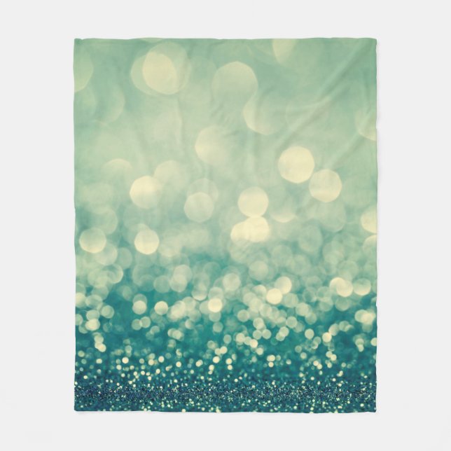 Blauer Glitter-Weihnachts-Abstrakt Fleecedecke (Vorderseite)