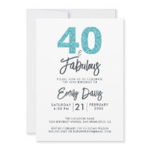 Blauer Glitzer 40 und fabulous | 40. Geburtstag Pa