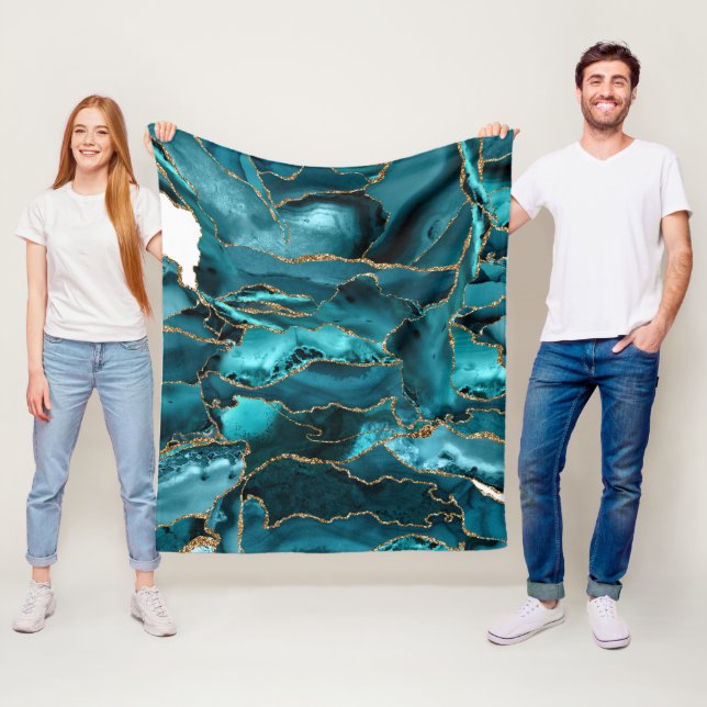 Blauer Glitzer Agate Fleecedecke (Beispiel)