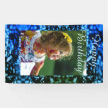 Blauer Glitzer Foto Kindergeburtstag Moderner Rost