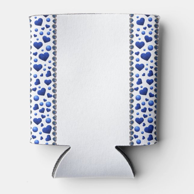 Blauer Glitzer Herzklopfen Dosenkühler (Vorderseite)