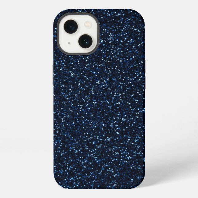 Blauer Glitzer iPhone Hülle (Rückseite)