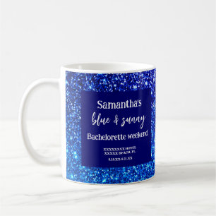 Blauer Glitzer Junggeselinnen-Abschied Shotglas Kaffeetasse