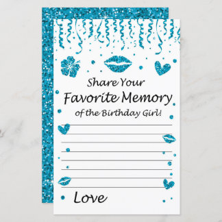 Blauer Glitzer Lieblingsgedächtnis der Geburtstags