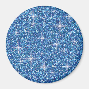 Blauer Glitzer Magnet
