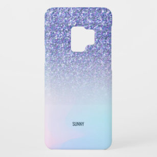 Blauer Glitzer ombre und farbenfroher Hintergrund Case-Mate Samsung Galaxy S9 Hülle