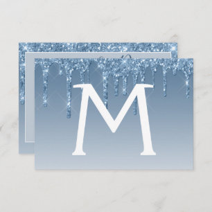 Blauer Glitzer Quinceanera Einladung