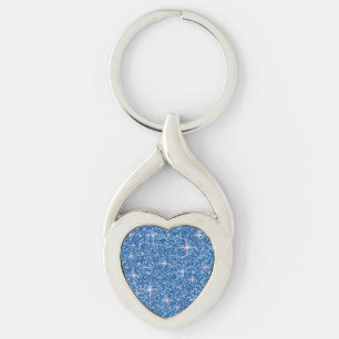 Blauer Glitzer Schlüsselanhänger