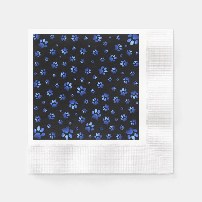 Blauer Glitzer Serviette (Vorderseite)