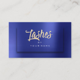 Blauer Glitzer Typograph Makeup Lashes Visitenkarte