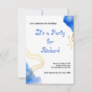 Blauer Glitzer und Goldgeburtstag