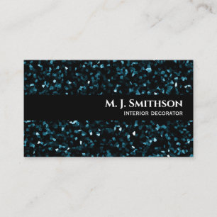 Blauer Glitzer Visitenkarte