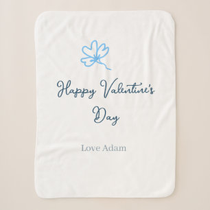Blauer glücklicher Valentinstag Liebesname Blumen Sherpadecke