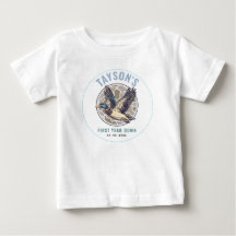 Blauer Glücks-Enten-T-Shirt zum 1. Geburtstag aus