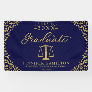 Blauer Gold-Abschluss-Banner der Jurastufe Banner