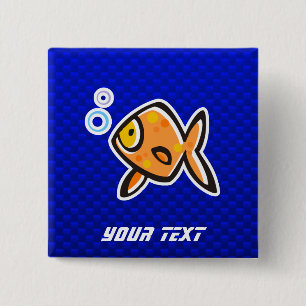 Blauer Goldfisch Button
