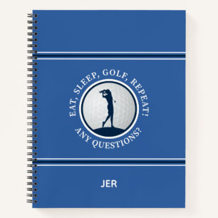 Blauer Golf-Logbuch-Game-Day-Fortschritt für Fraue Notizbuch