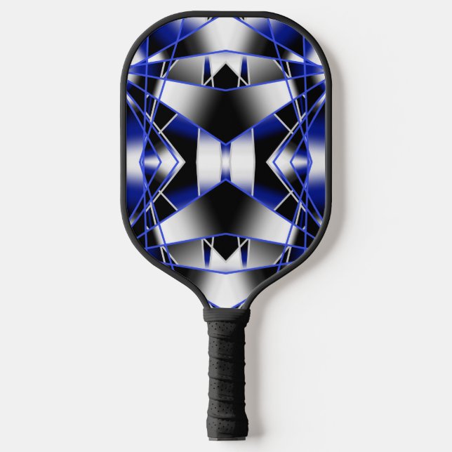 Blauer Gradient ausgefüllter mechanischer Zeichnen Pickleball Schläger (Vorderseite)