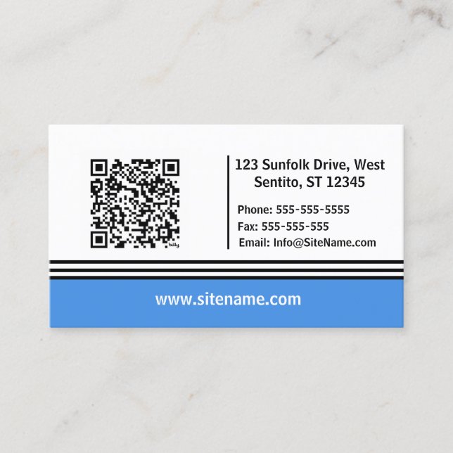 Blauer Gradient Bottom Einfach Modern Beruflich Visitenkarte (Vorderseite)