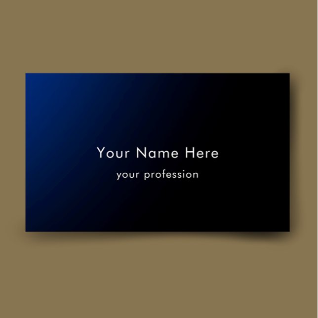 Blauer Gradient Moderner Stilvoller Benutzerdefini Visitenkarte (Personalize this simple stylish blue gradient professional business card template.
)