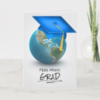 Blauer Graduierdeckel auf dem Globus