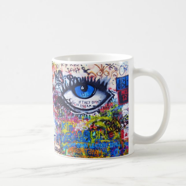 Blauer Graffiti-böser Blick Tasse (Rechts)