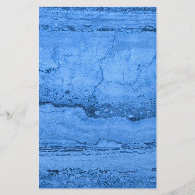 Blauer Granitmuster blauer Marmorfelsen Briefpapier (Vorderseite)